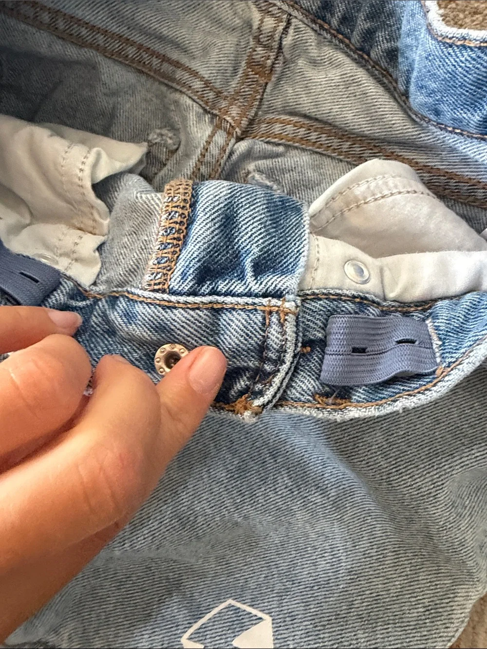 Old Navy Light Blue Denim Kids' Shorts with White Bolt